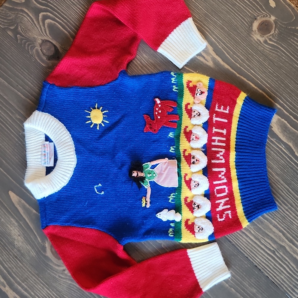 Vintage Harlequin Designs Children's Sweater Snow White - Size 5